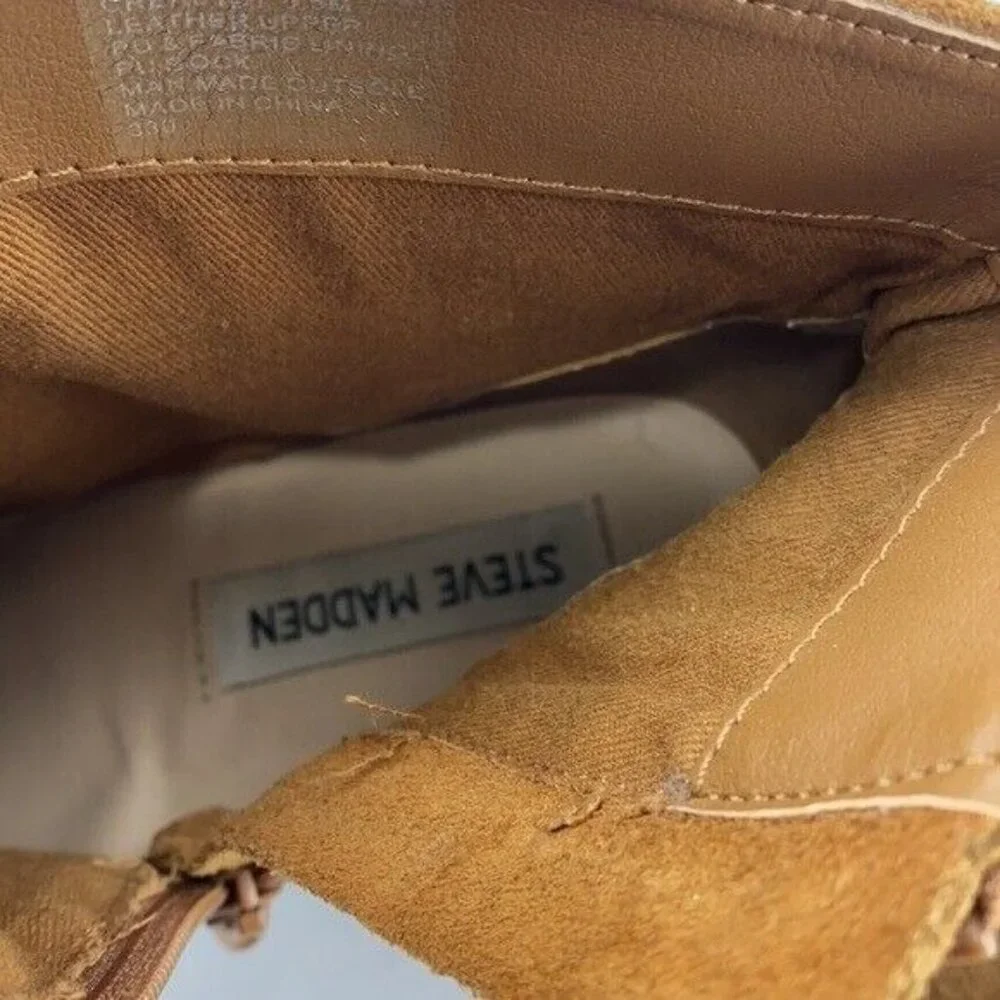 Steve Madden Women's Creek Boot Size 8.5 Bootie Tan Suede Western Low Block Heel - Picture 12 of 12